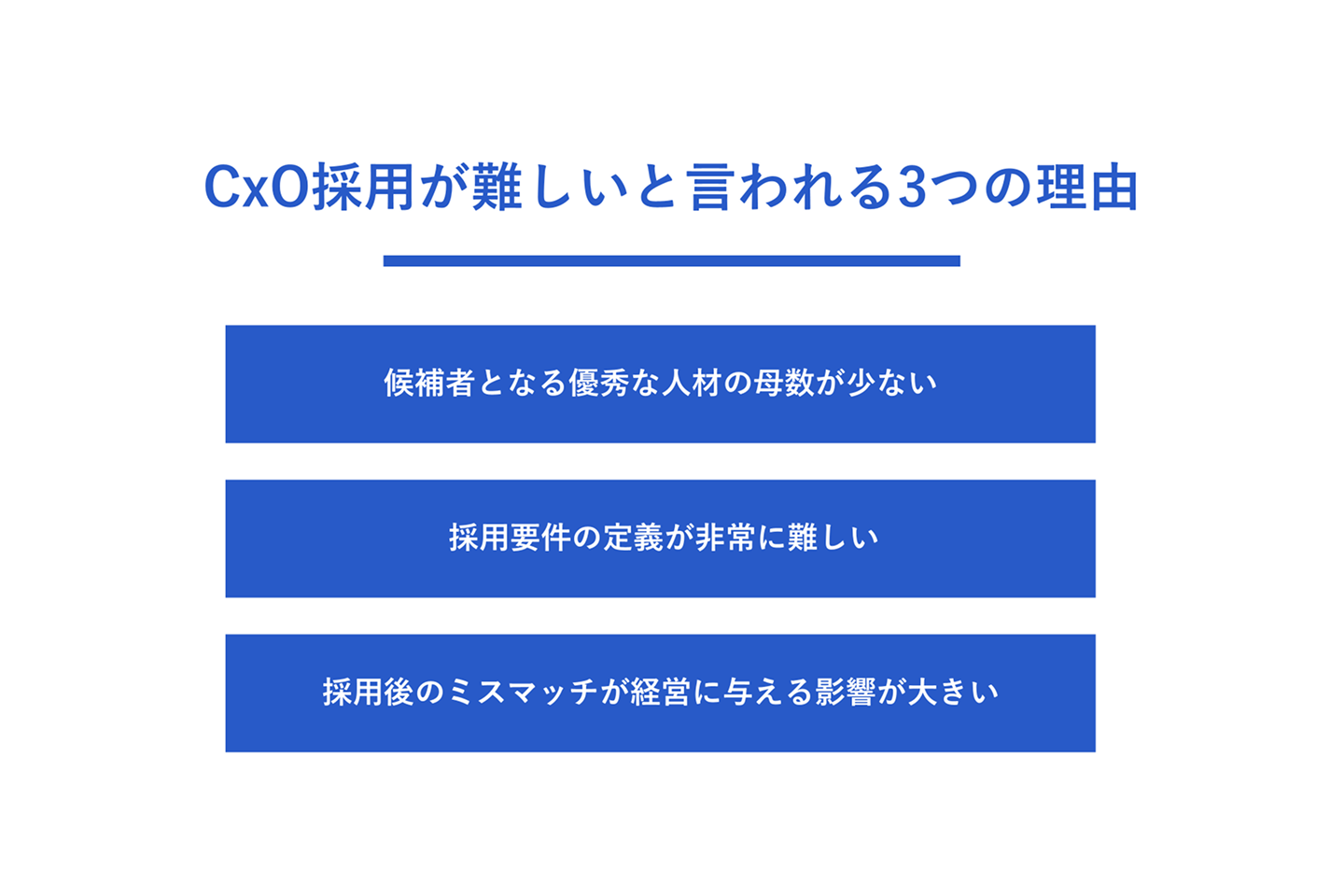 CxO採用が難しいと言われる3つの理由