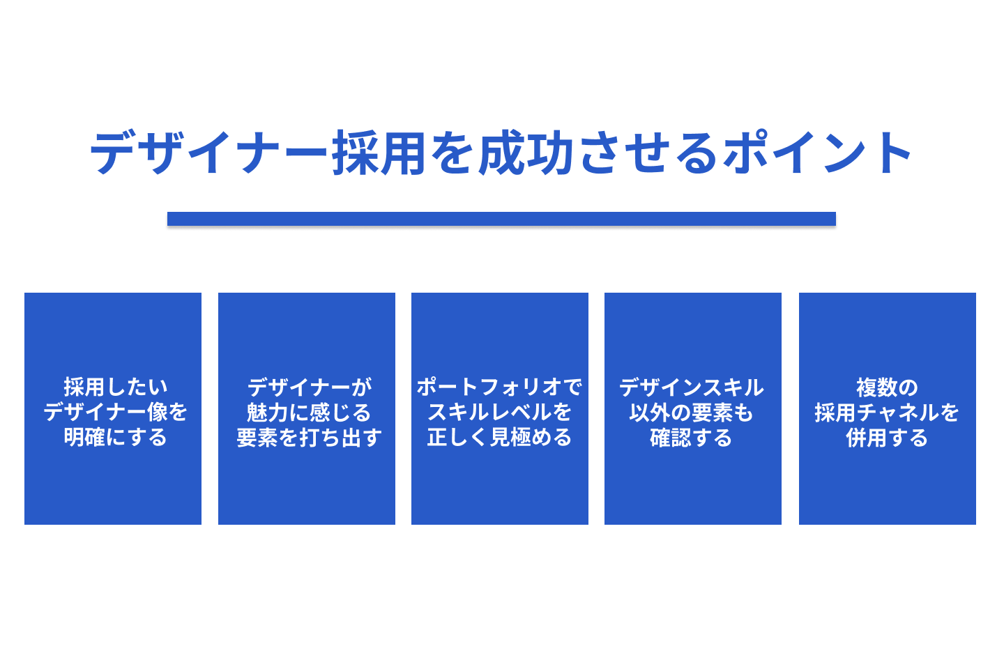 デザイナー採用を成功させる5つのポイント