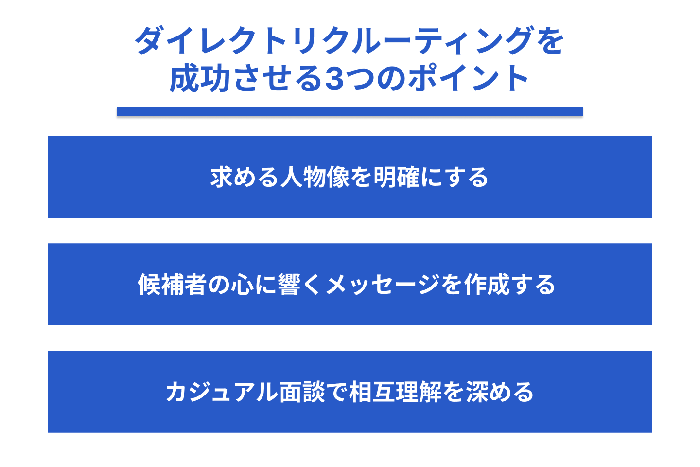 ダイレクトリクルーティングを成功させる3つのポイント