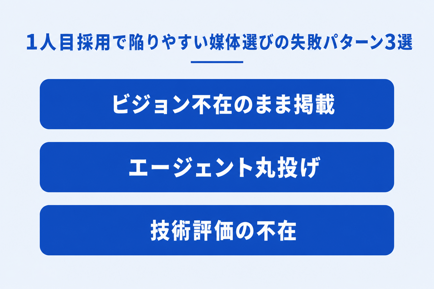 1人目採用で陥りやすい媒体選びの失敗パターン3選