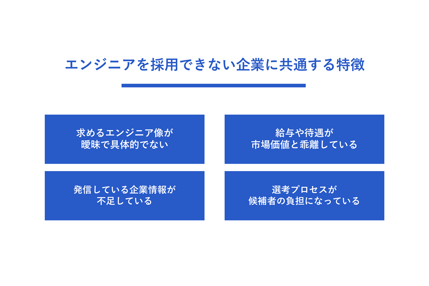 エンジニアを採用できない企業に共通する特徴