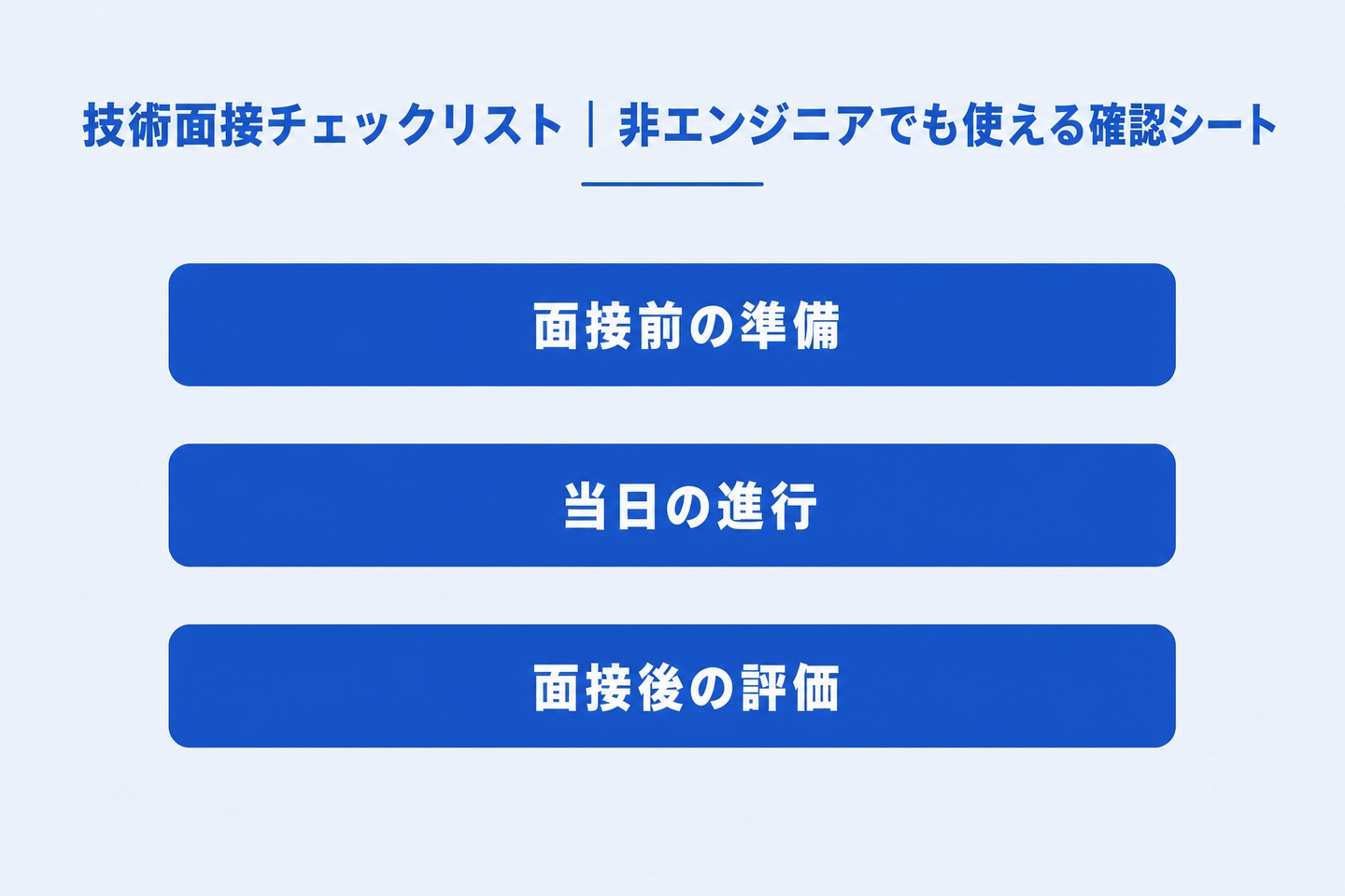 技術面接チェックリスト|非エンジニアでも使える確認シート