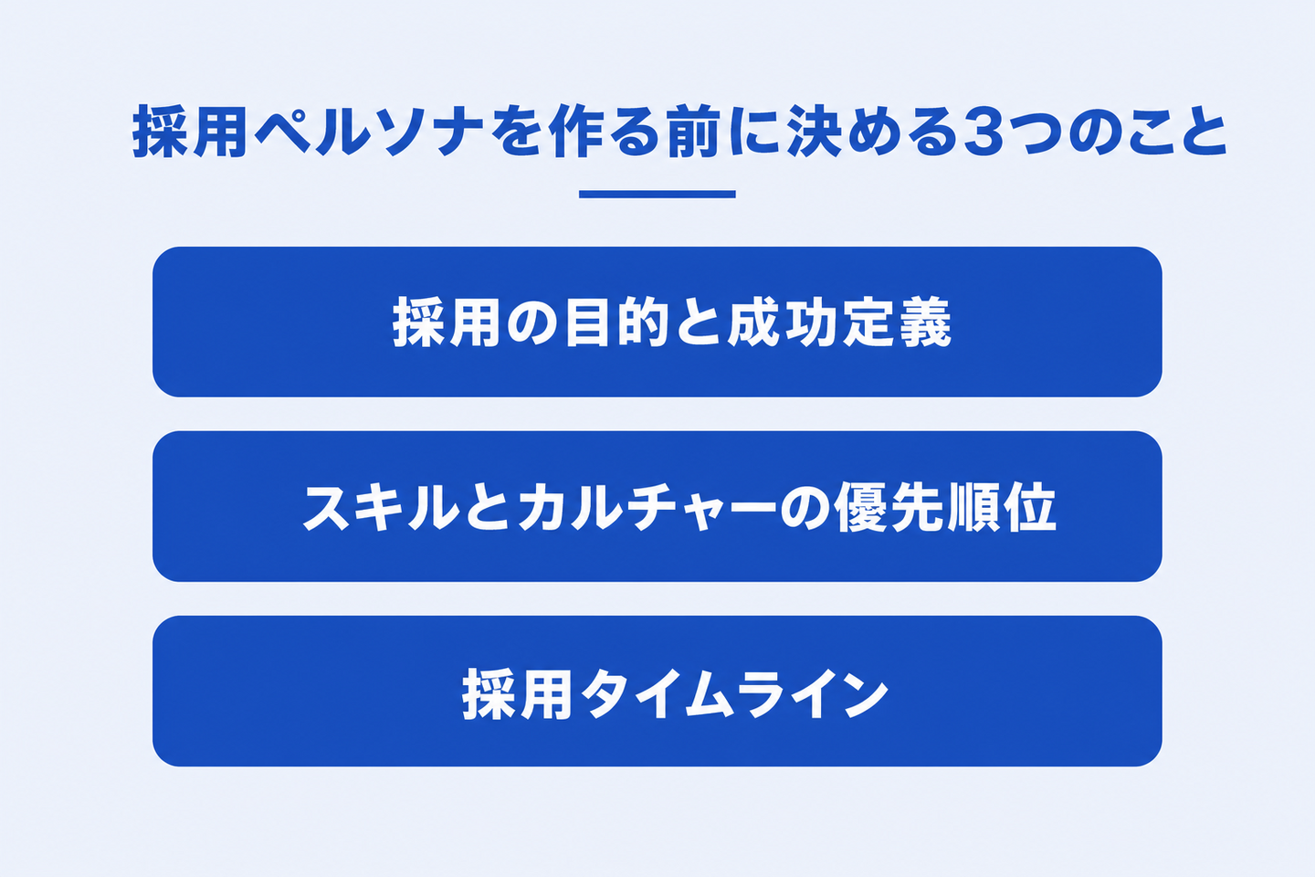 採用ペルソナを作る前に決める3つのこと