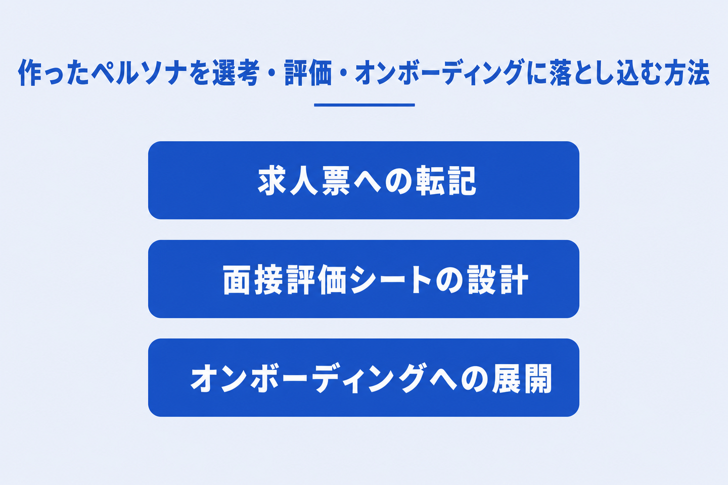 作ったペルソナを選考・評価・オンボーディングに落とし込む方法