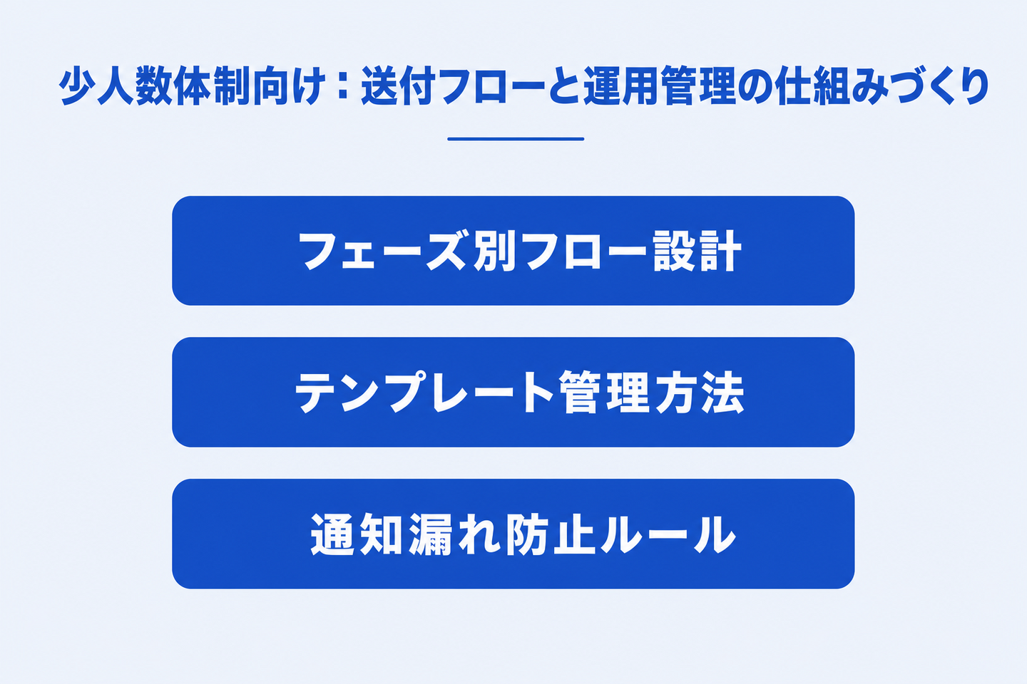 少人数体制向け:送付フローと運用管理の仕組みづくり