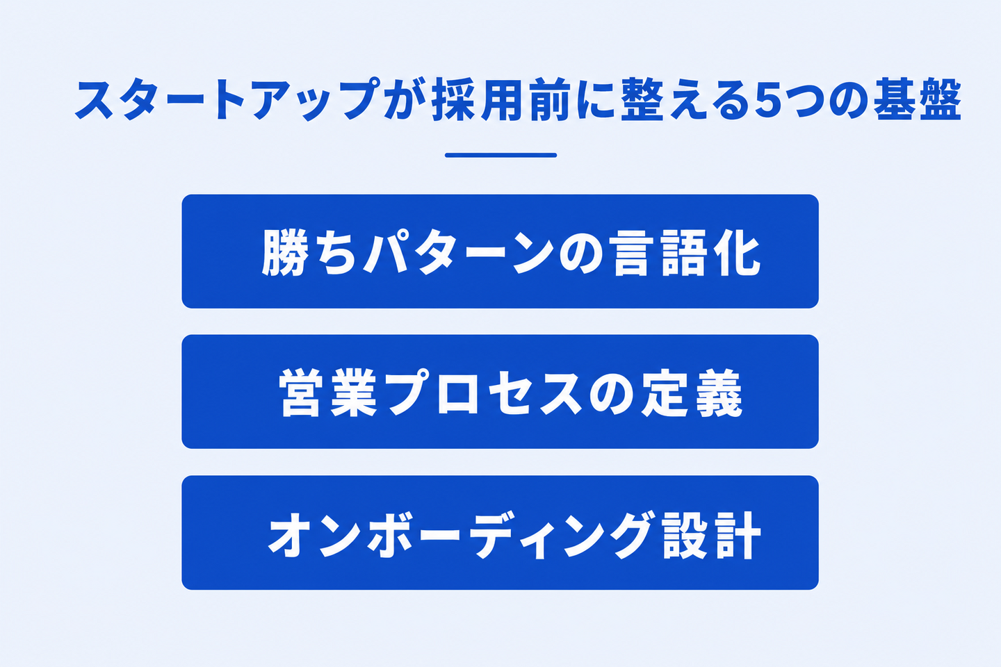 スタートアップが採用前に整える5つの基盤