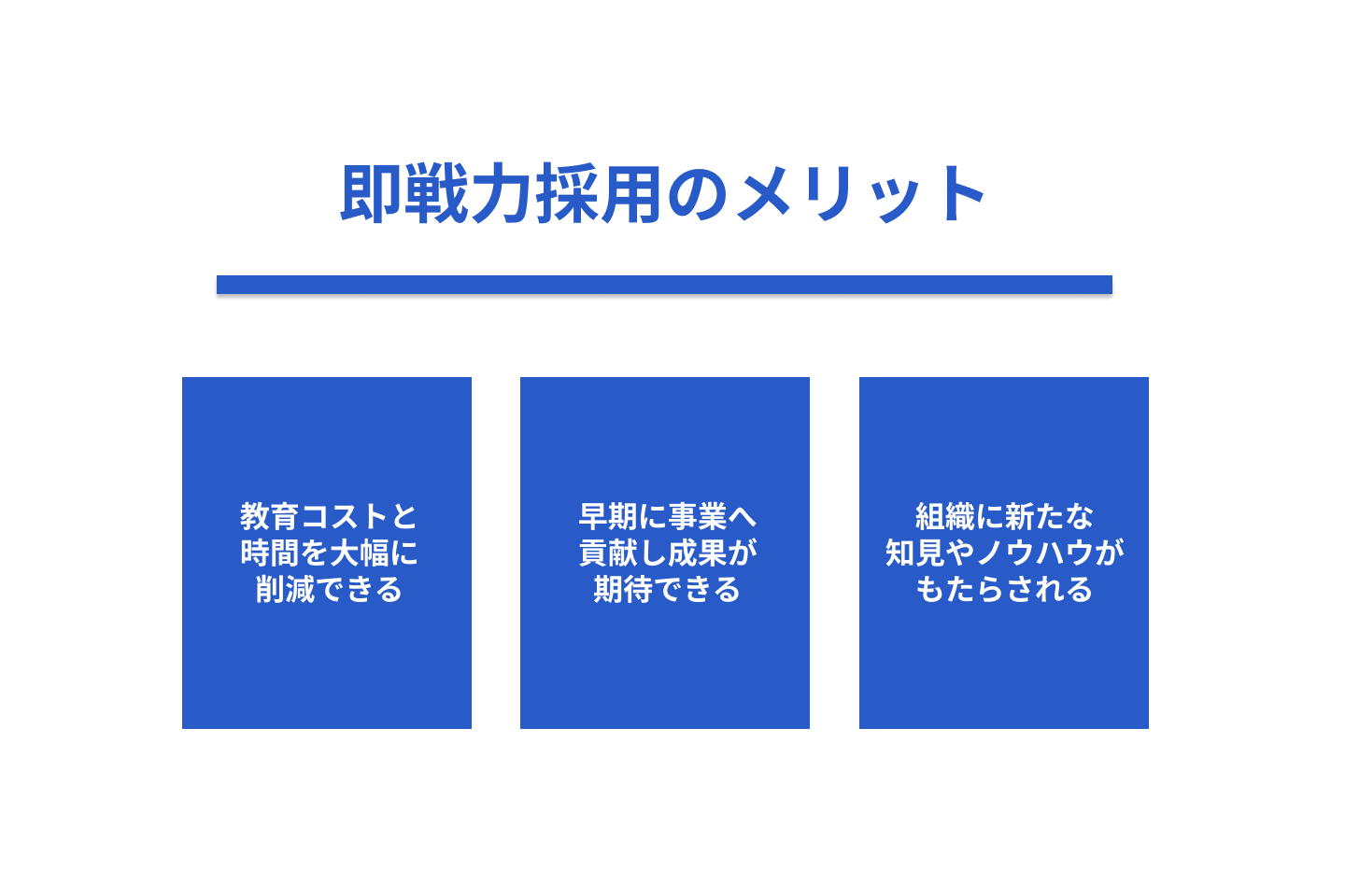 即戦力採用のメリット